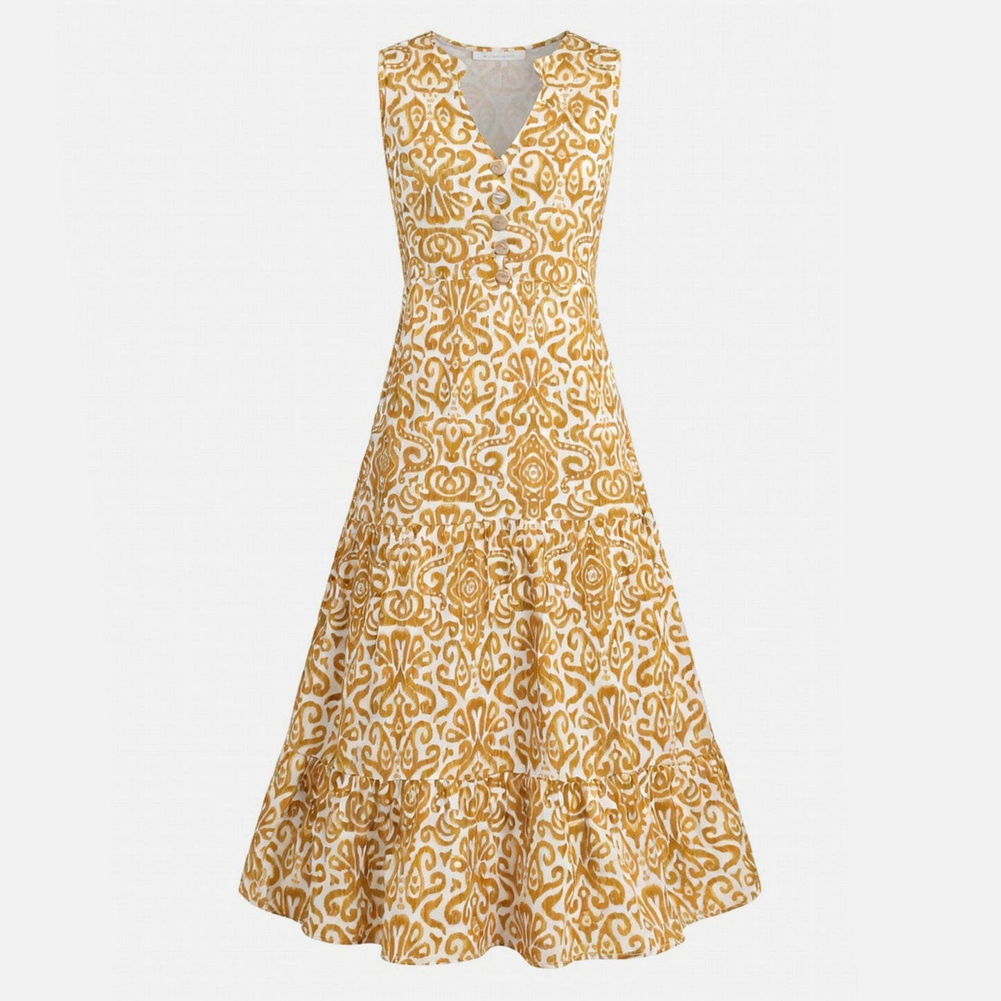Robe femme en coton sans manches col V été robe vacances