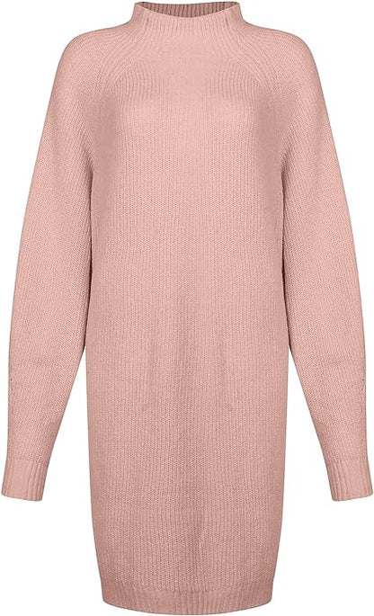 Robe Tricotée Pour L'hiver | Col Roulé