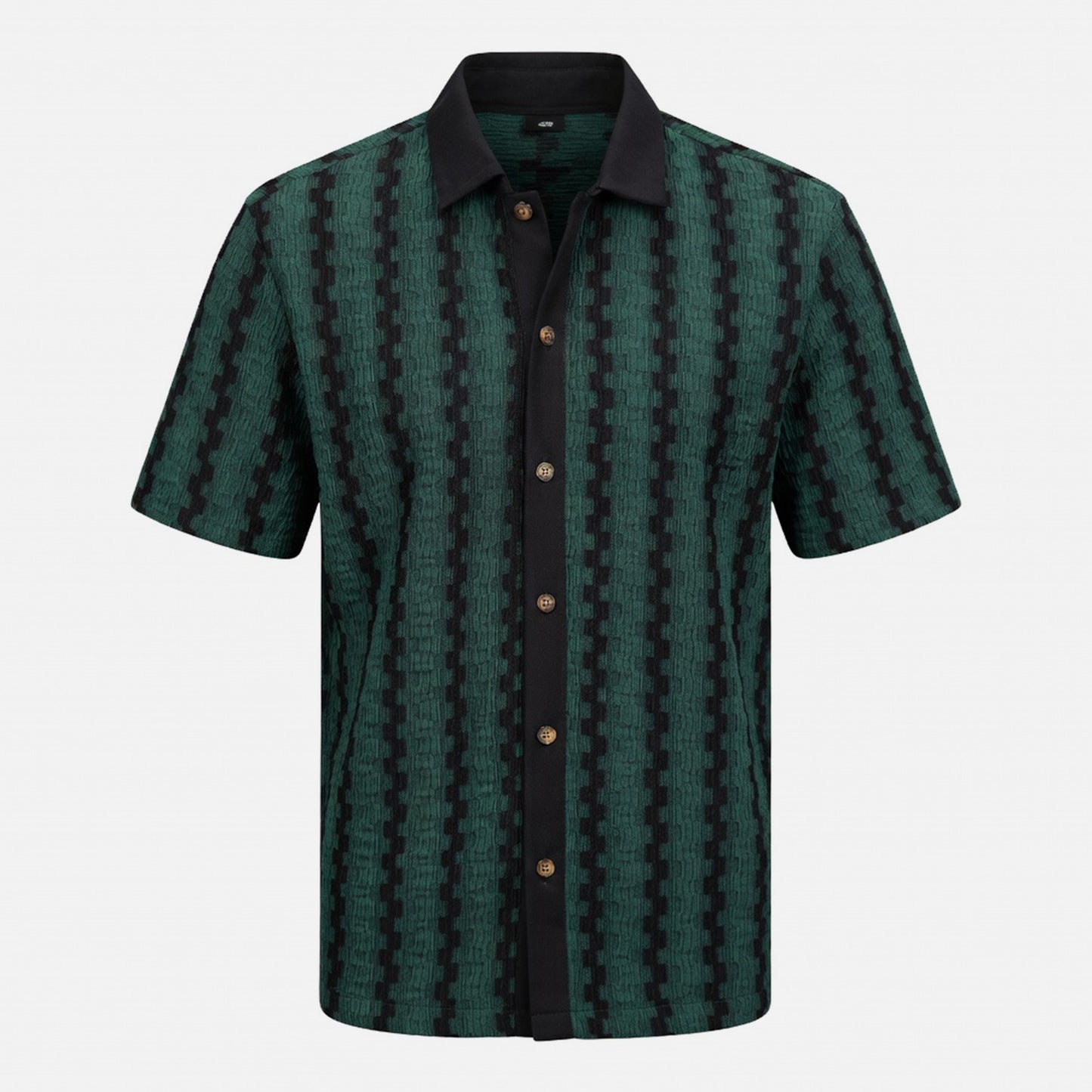 Chemise homme coton été rayures casual légère col boutonné