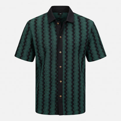 Chemise homme coton été rayures casual légère col boutonné