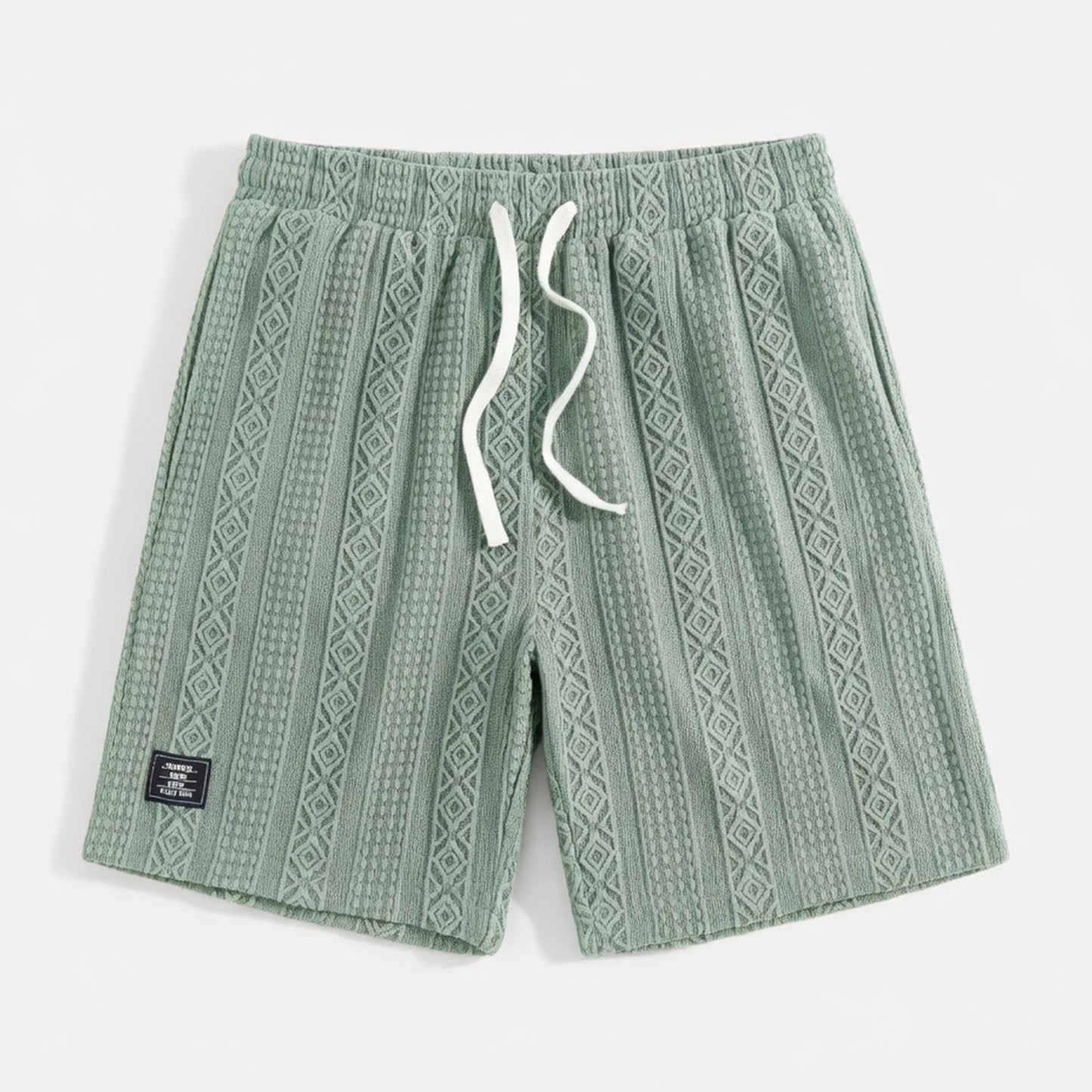 Short homme coton été short maille casual cordon ajustable géométrique