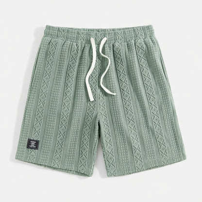 Short homme coton été short maille casual cordon ajustable géométrique