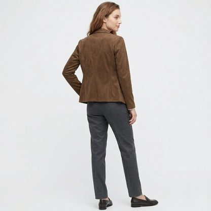 Veste femme coton printemps automne veste ouverte femme manches longues