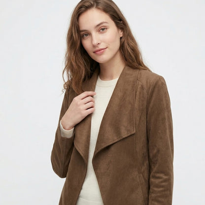 Veste femme coton printemps automne veste ouverte femme manches longues