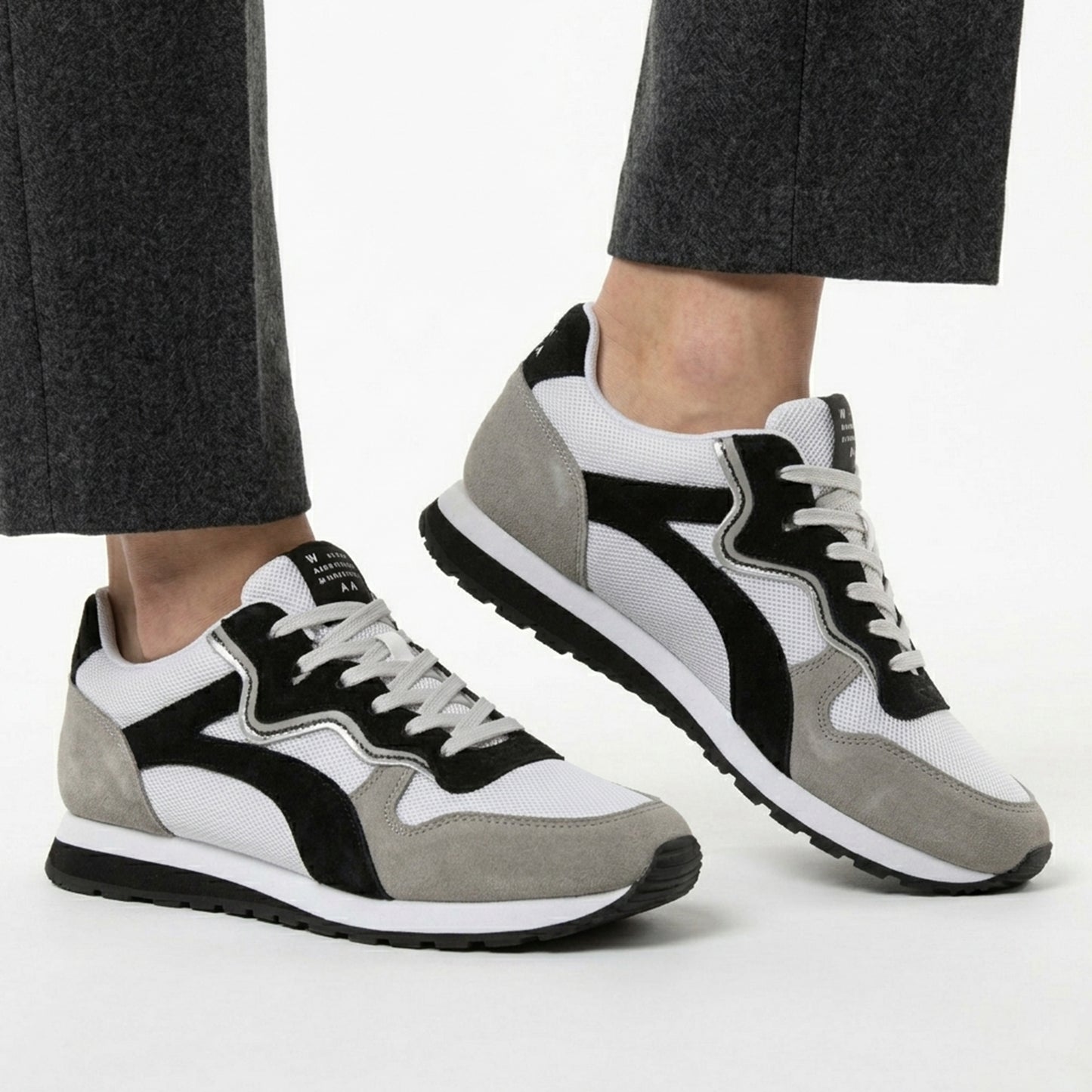Baskets femme cuir vintage printemps été chaussures sport lacets semelle souple