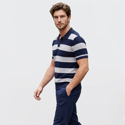 T-shirt homme en maille coton à ourlet régulier pour le printemps