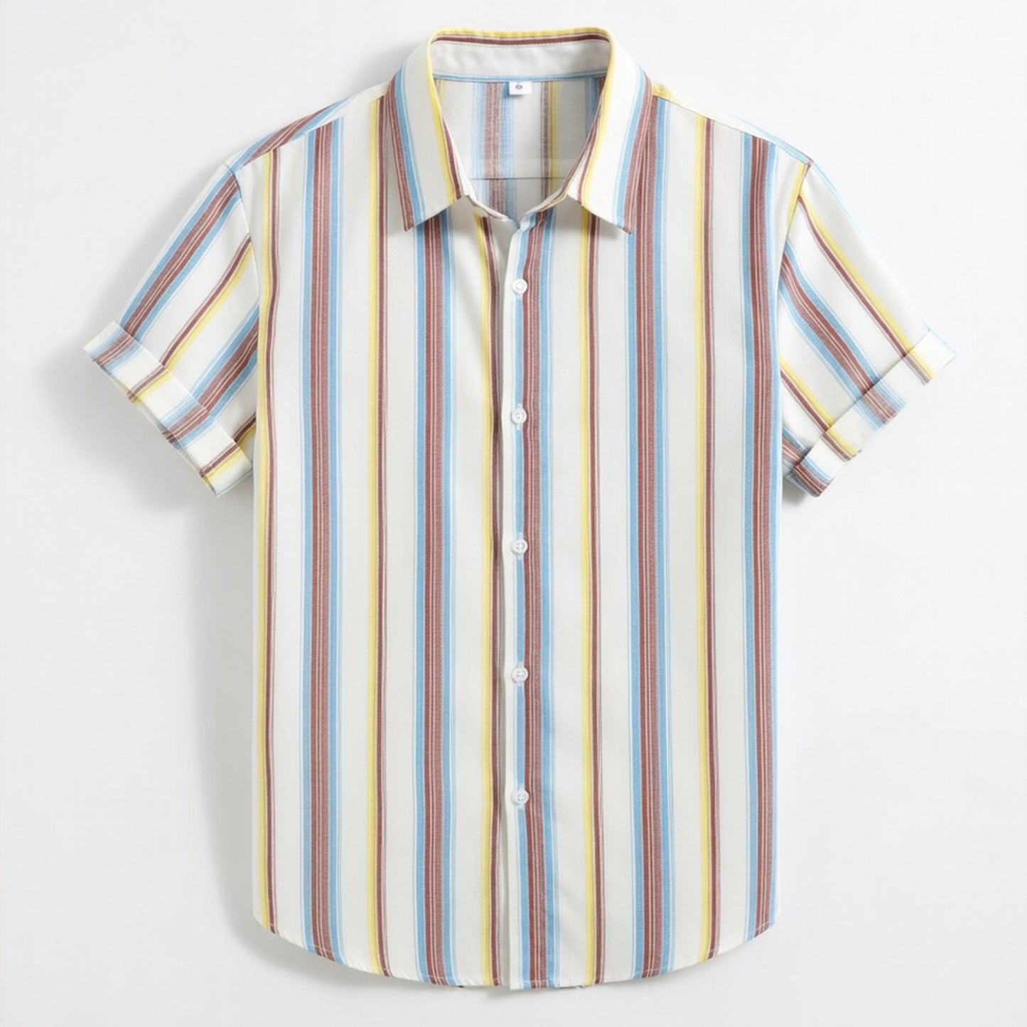 Chemise homme manches courtes rayée en coton pour le printemps été