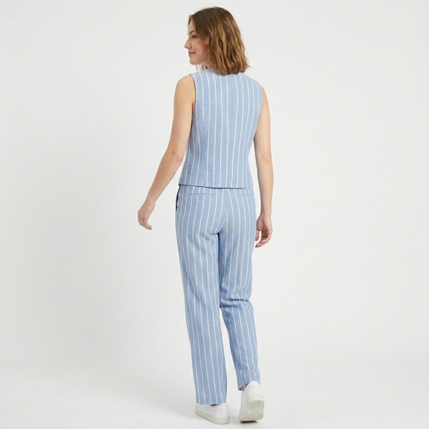 Ensemble femme débardeur et pantalon en coton élégant pour printemps-été