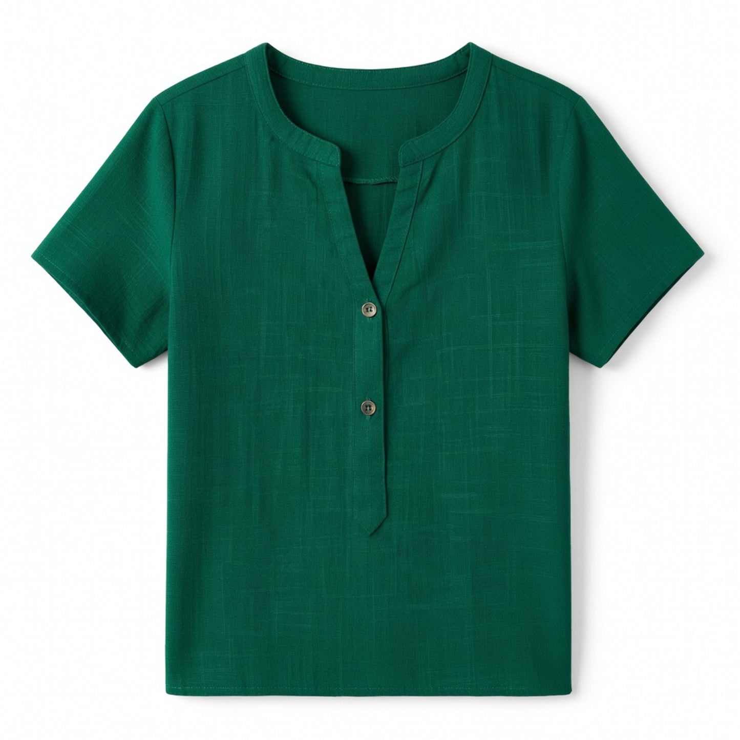Chemisier femme col V élégant coton printemps