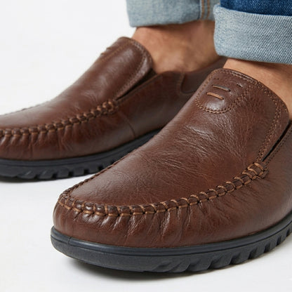 Mocassins homme cuir été semelle souple confort chaussures sans lacets
