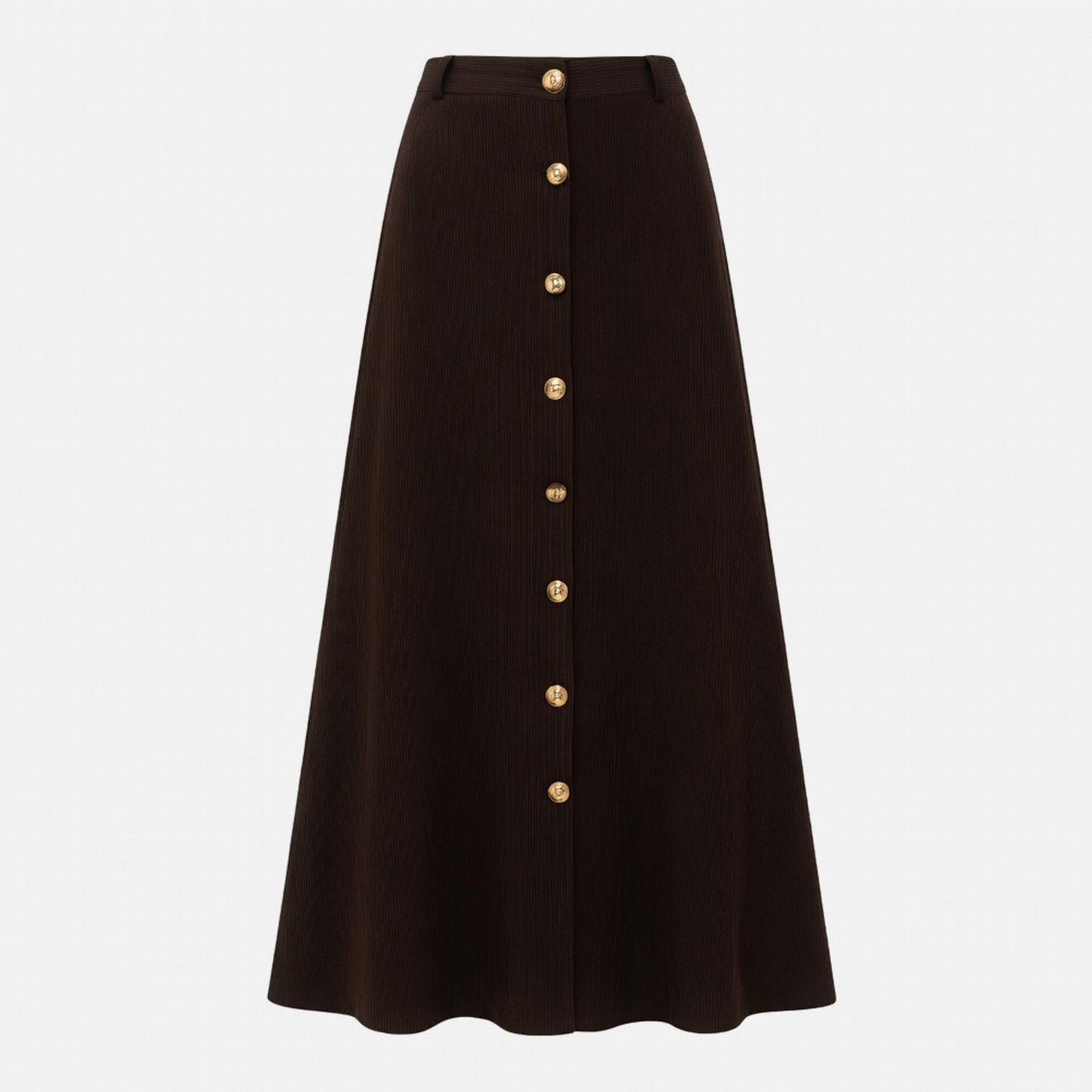 Jupe midi femme coton été fendue ligne A taille haute