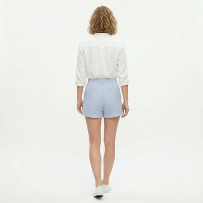 Short femme coton été short ample rayé décontracté femme casual chic