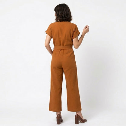Pantalon homme coton élégant taille haute boutons devant printemps-été