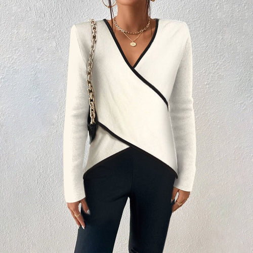 Pull Cache-cœur À Manches Longues Et Col En V Pour Femme | Hiver