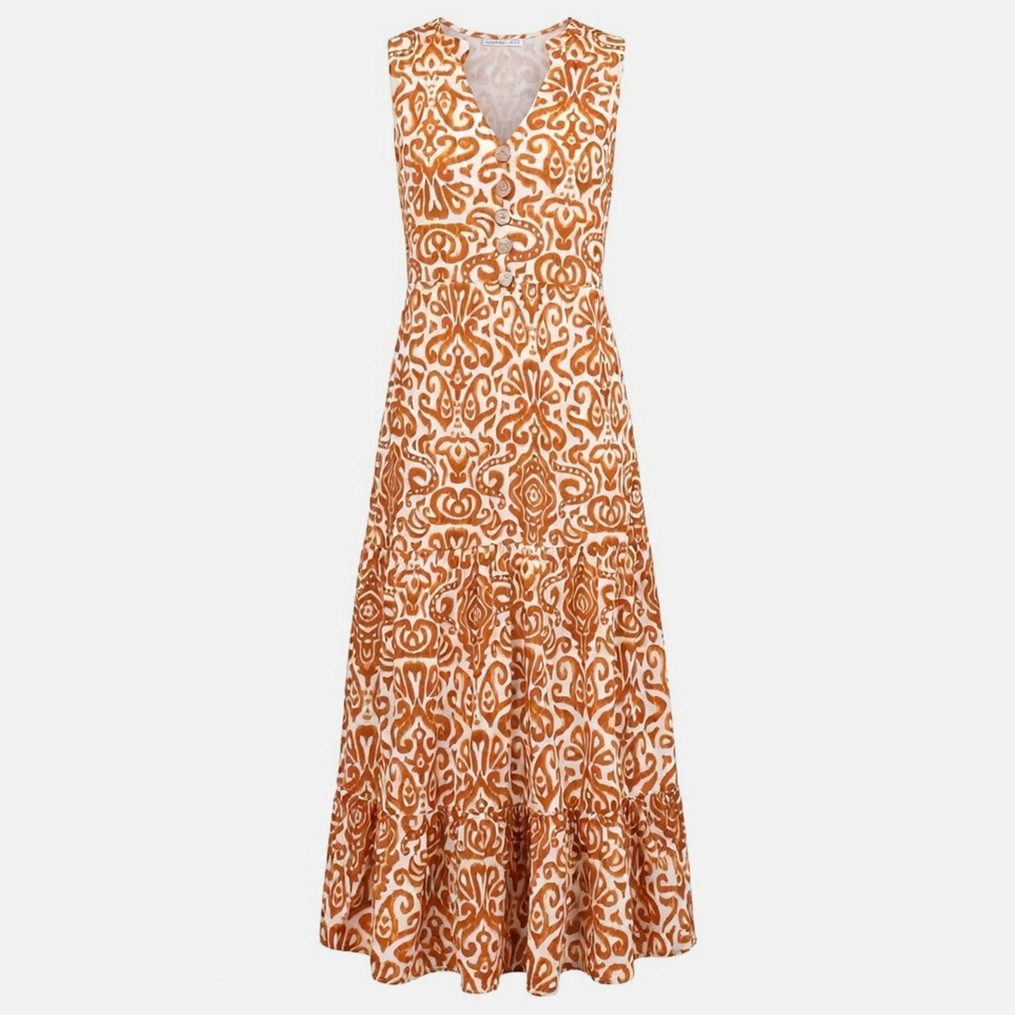 Robe femme en coton sans manches col V été robe vacances