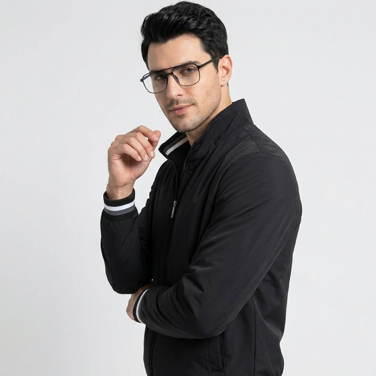 Veste homme col baseball en coton léger pour le printemps et l’automne