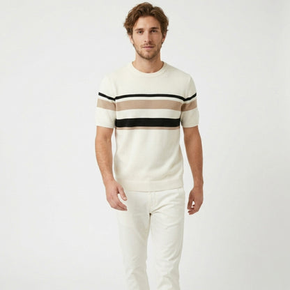 T-shirt homme manches courtes en maille coton pour le printemps été