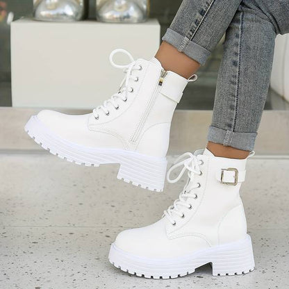 Bottes Blanches En Cuir Pour Femme | Zippé