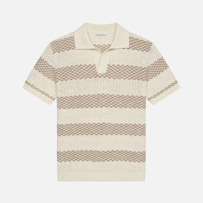 T-shirt homme en maille coton à ourlet régulier pour le printemps