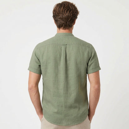 Chemise homme coton été manches courtes chemise plage casual élégante