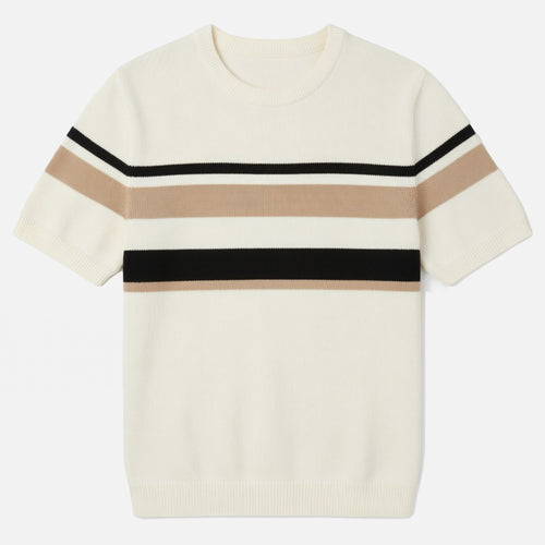 T-shirt homme manches courtes en maille coton pour le printemps été