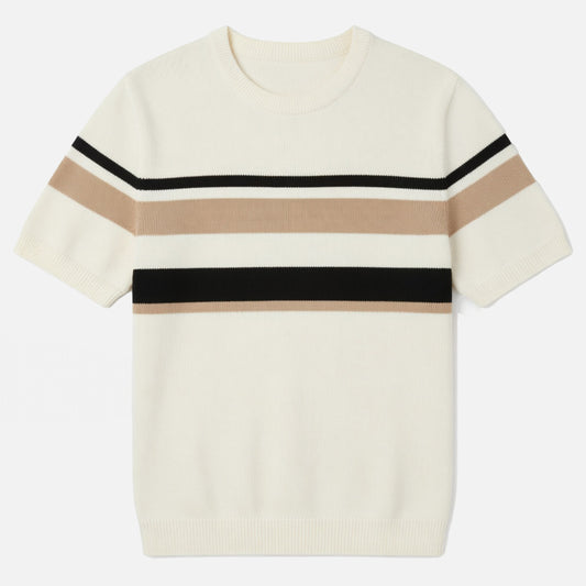T-shirt homme manches courtes en maille coton pour le printemps été