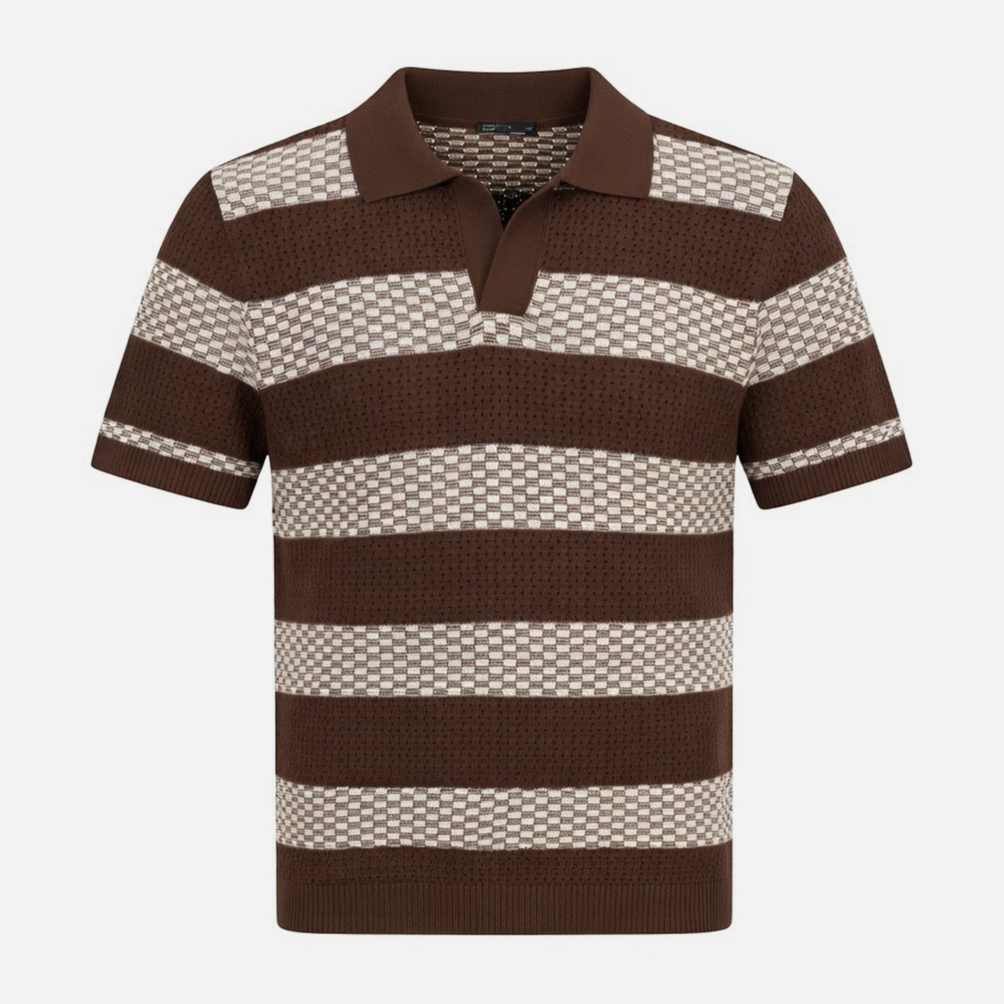 T-shirt homme en maille coton à ourlet régulier pour le printemps