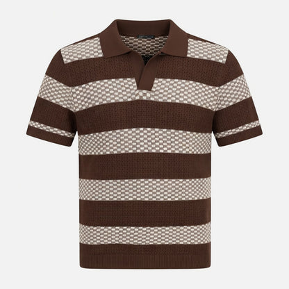 T-shirt homme en maille coton à ourlet régulier pour le printemps