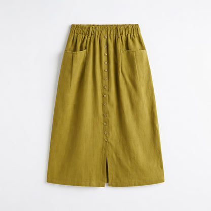 Jupe femme lin printemps été ample vintage décontractée légère