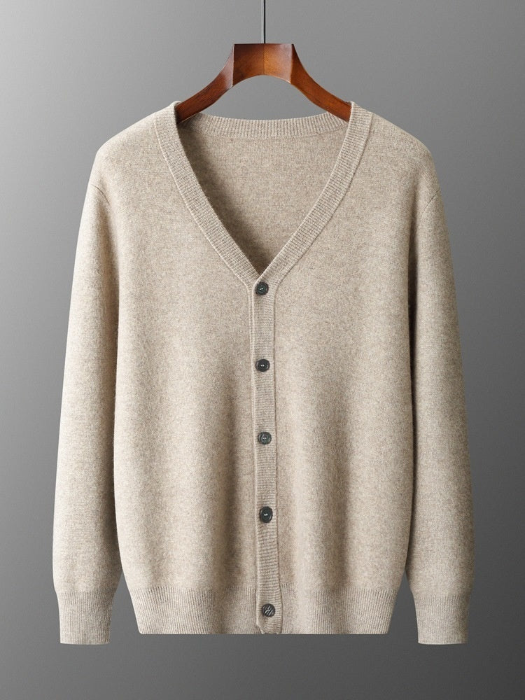 Cardigan homme avec col en V et manches longues | Coupe ample