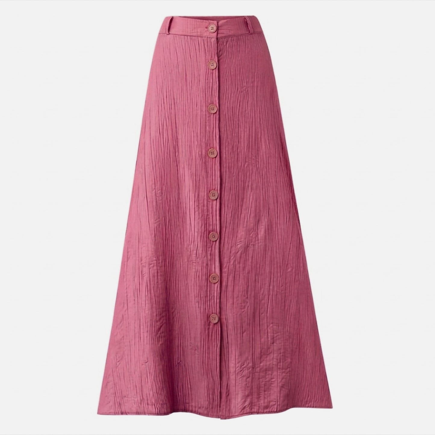 Jupe midi femme coton été fendue ligne A taille haute