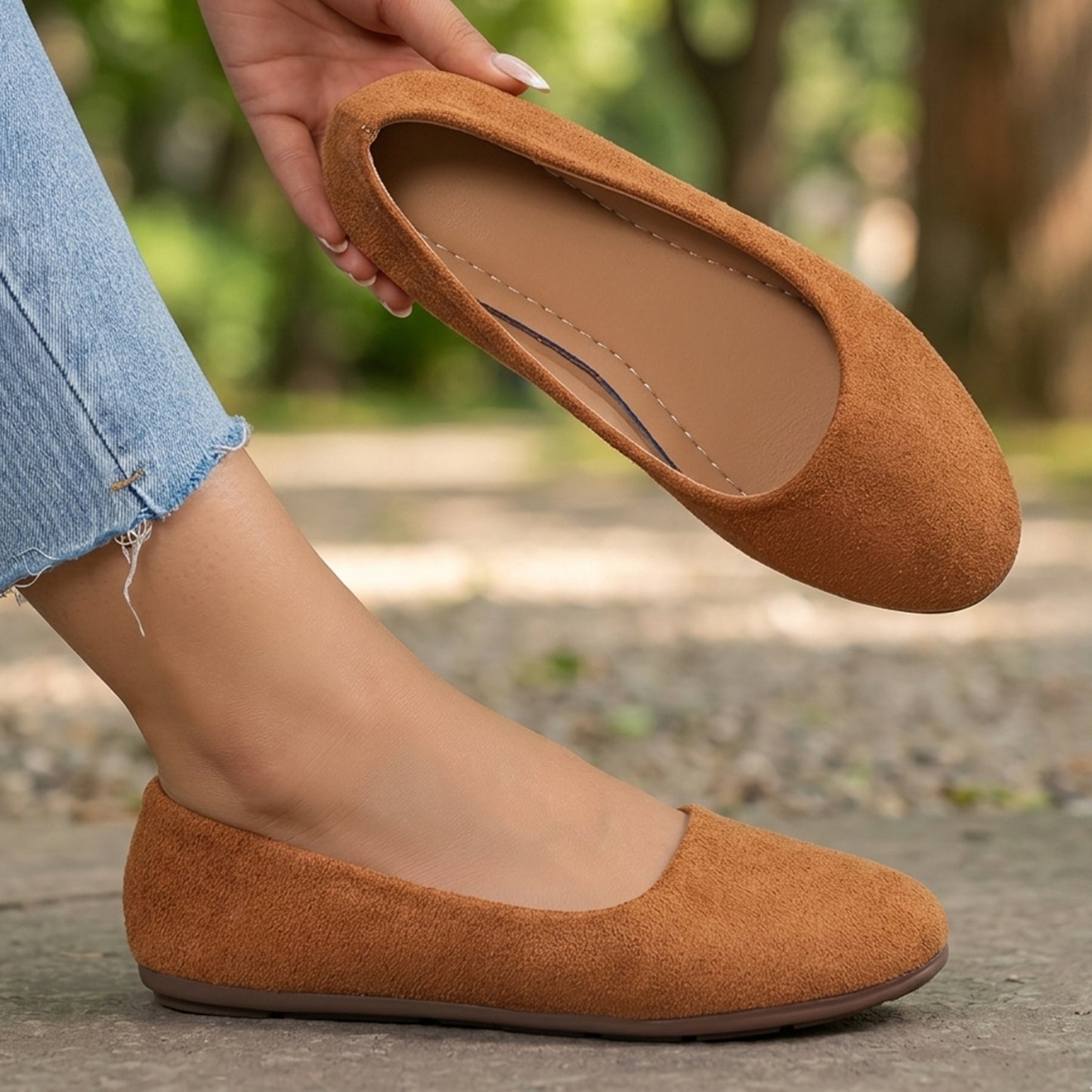 Ballerines femme cuir printemps chaussures plates femme