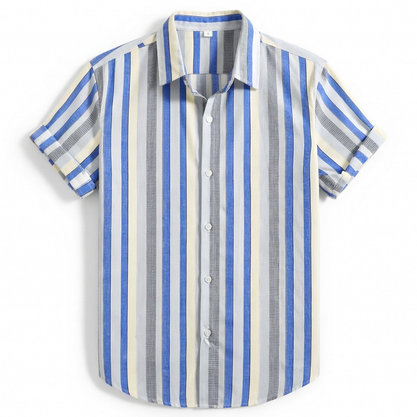 Chemise homme manches courtes rayée en coton pour le printemps été