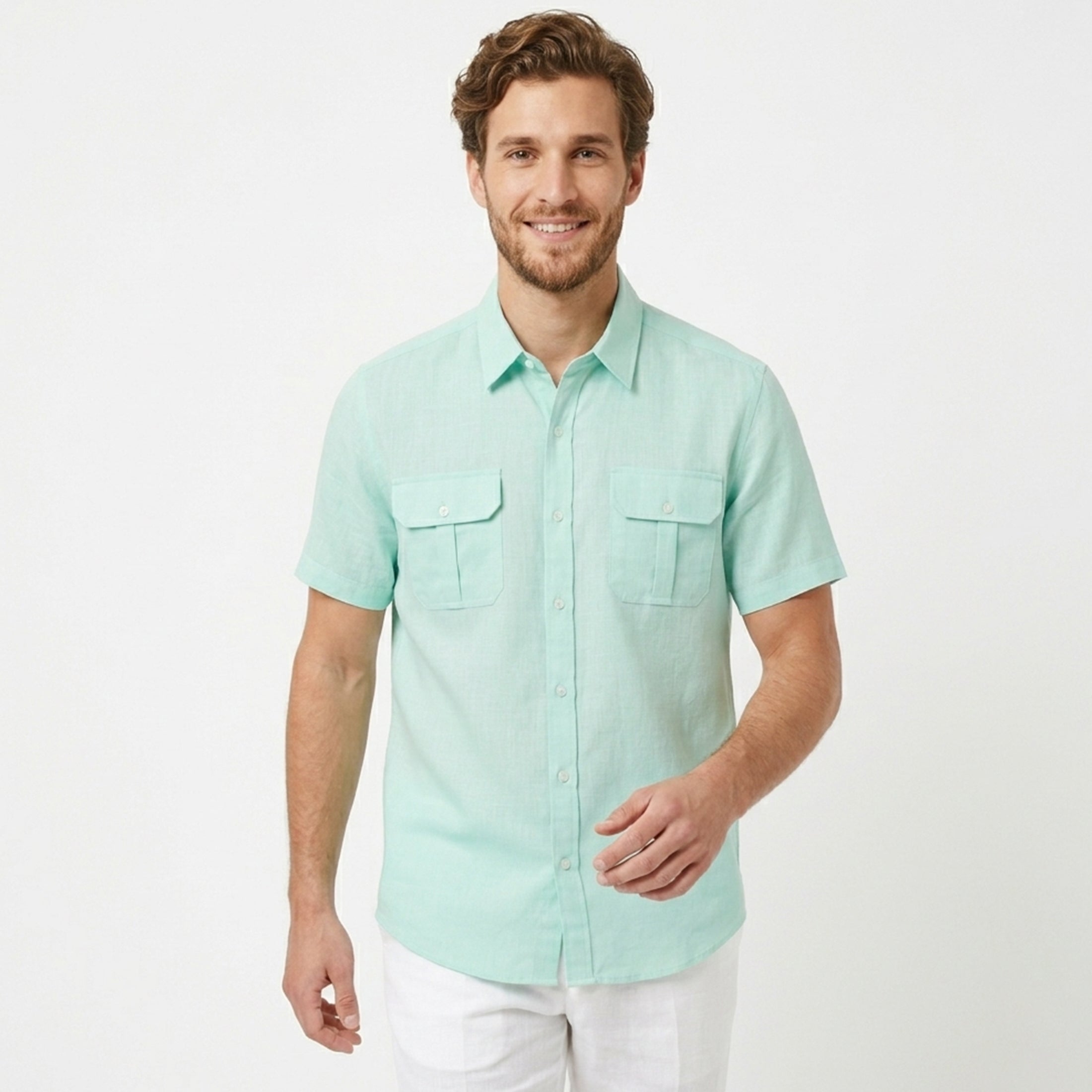 Chemise homme manches courtes en coton léger pour le printemps été