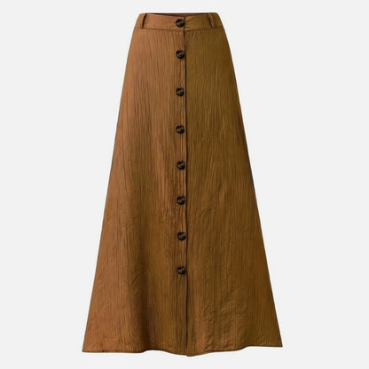 Jupe midi femme coton été fendue ligne A taille haute