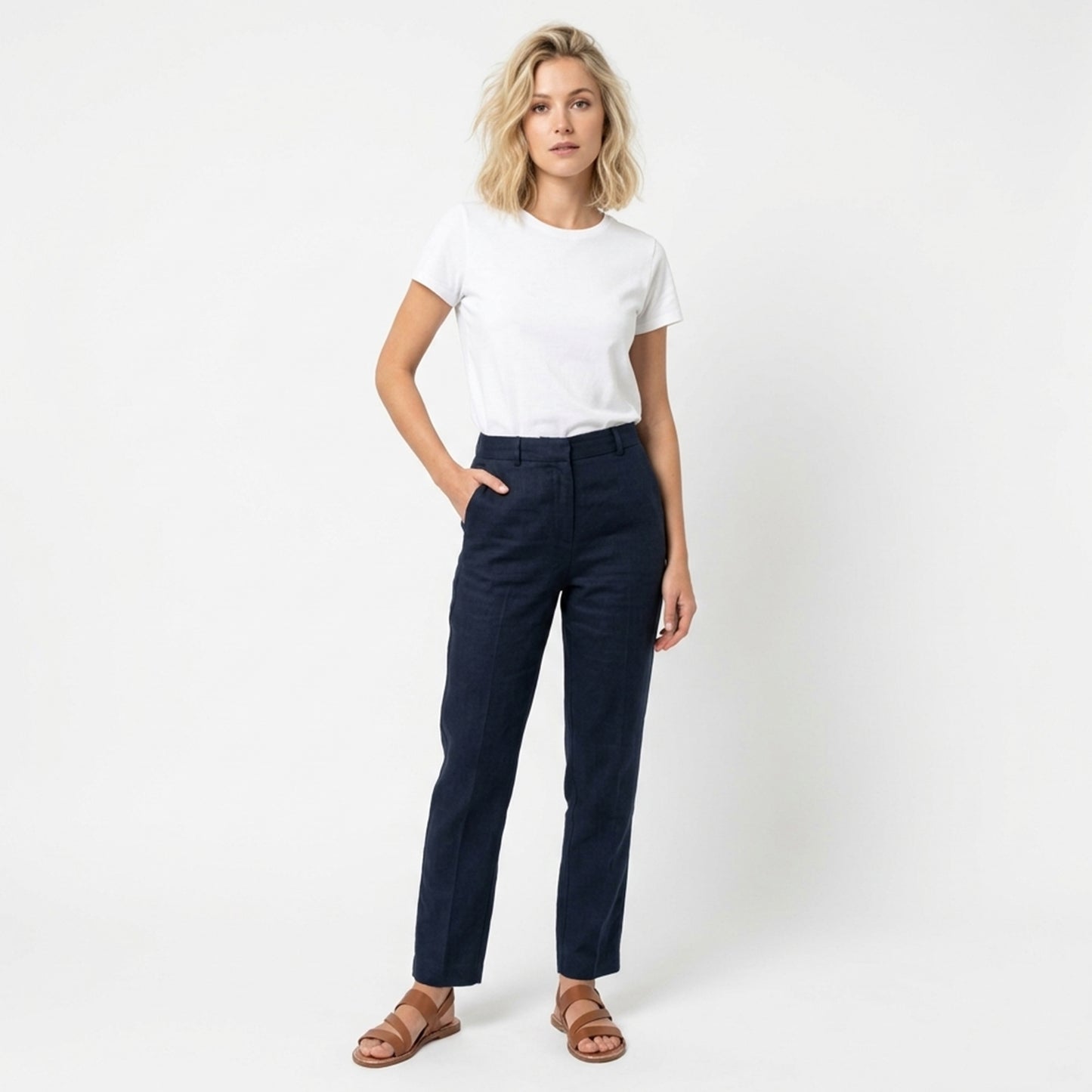 Sandales femme cuir plates été style décontracté extérieur