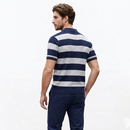 T-shirt homme en maille coton à ourlet régulier pour le printemps