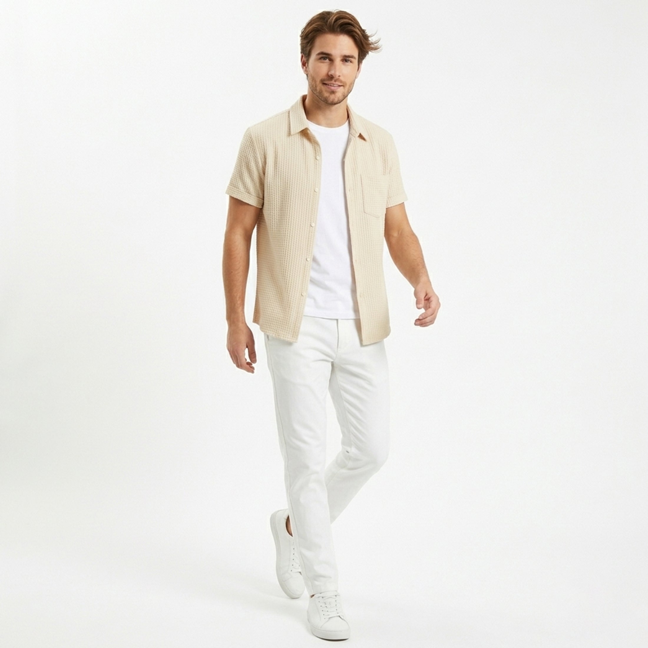 Chemise manches courtes en coton pour le printemps été