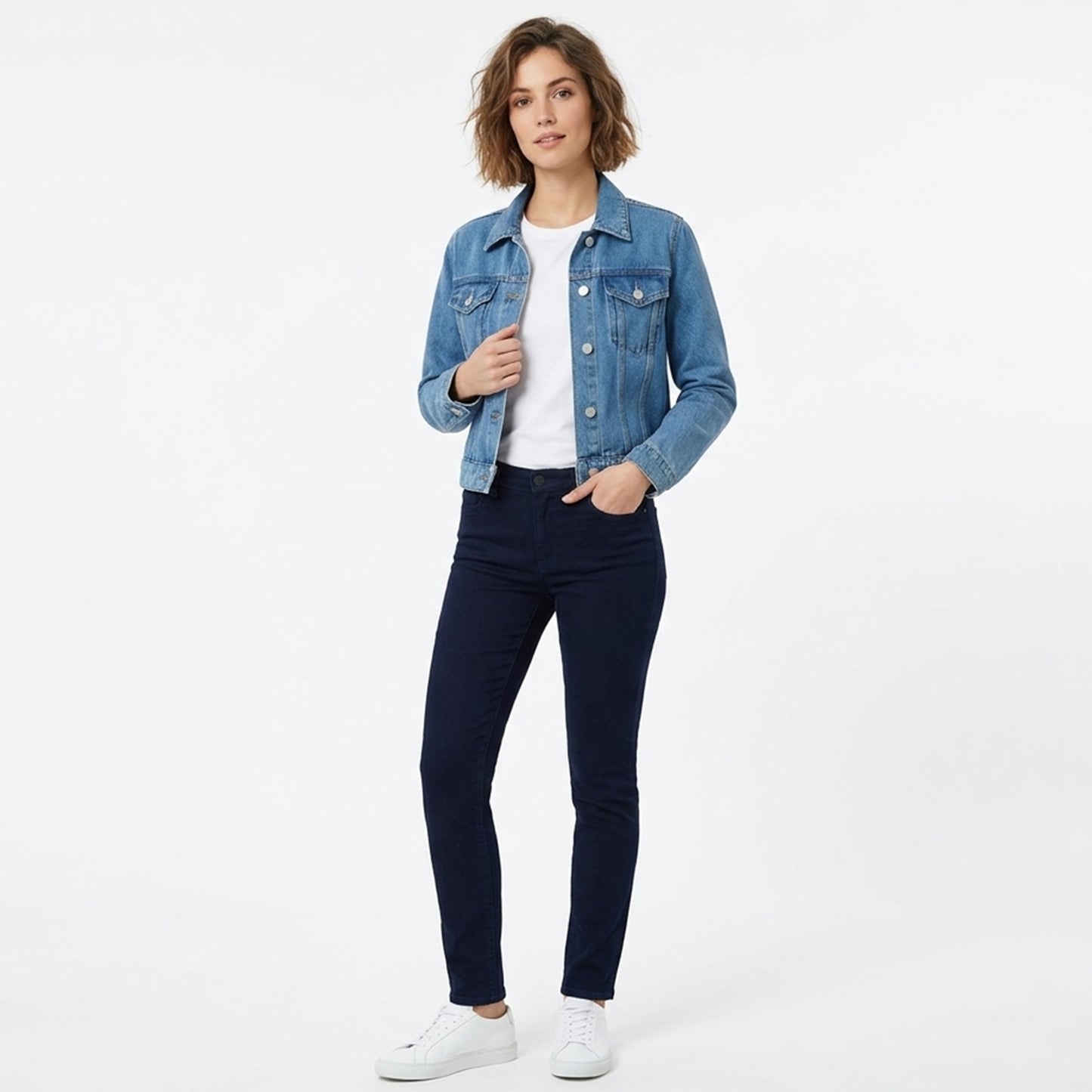 Veste en jean femme manches longues printemps coton