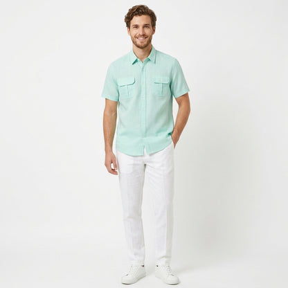 Chemise homme manches courtes en coton léger pour le printemps été