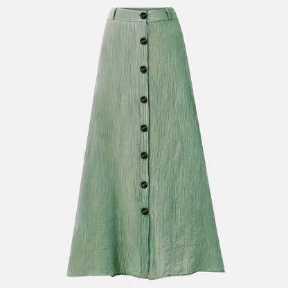 Jupe midi femme coton été fendue ligne A taille haute