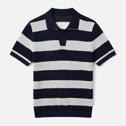 T-shirt homme en maille coton à ourlet régulier pour le printemps