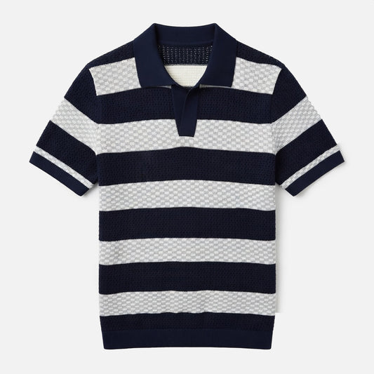 T-shirt homme en maille coton à ourlet régulier pour le printemps