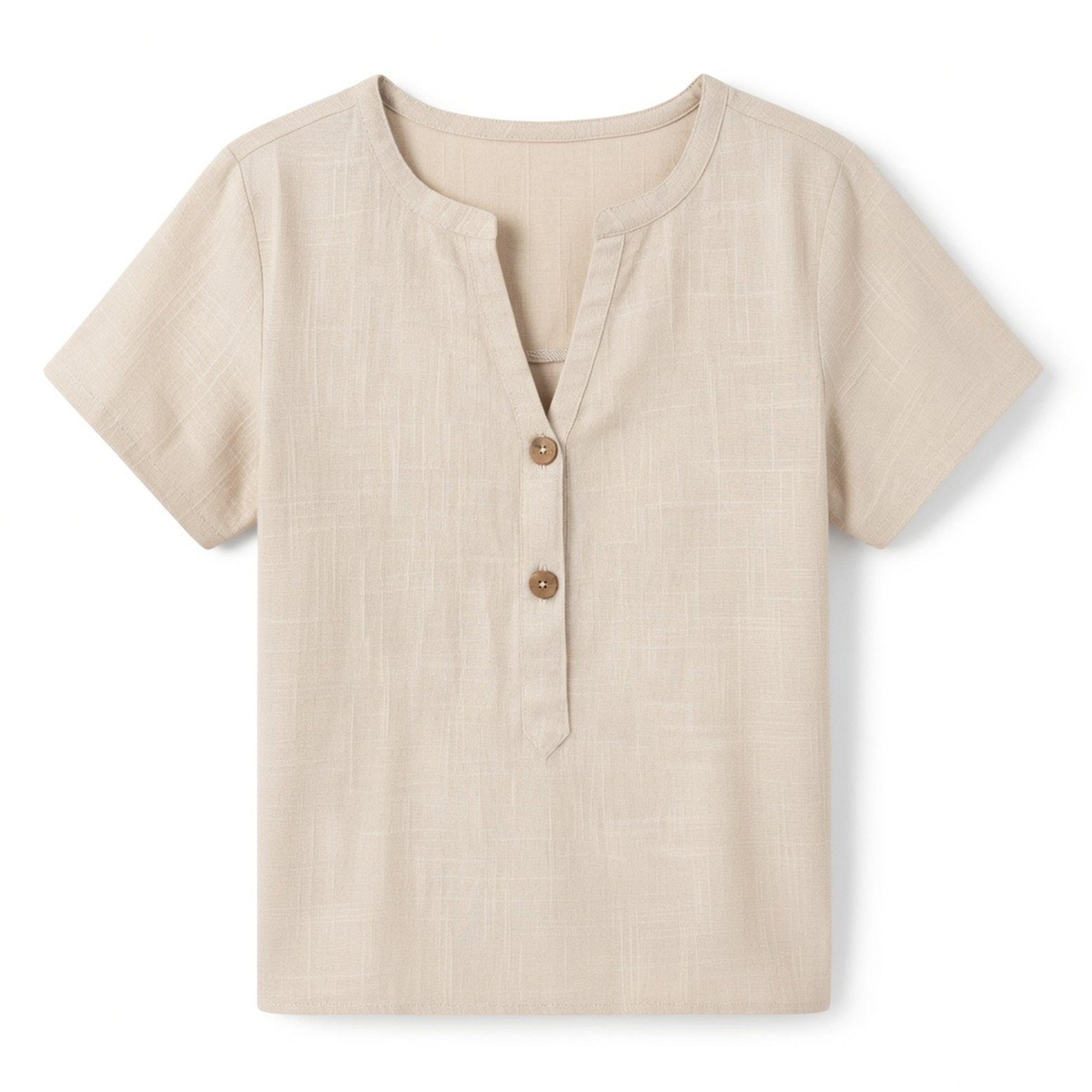 Chemisier femme col V élégant coton printemps