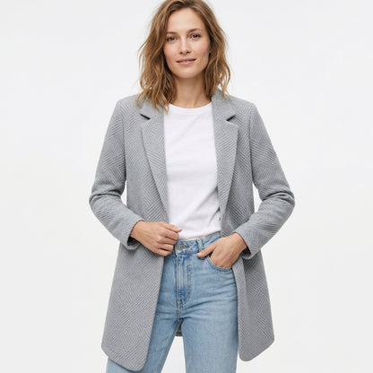 Blazer femme coton été blazer ouvert manches longues léger élégant