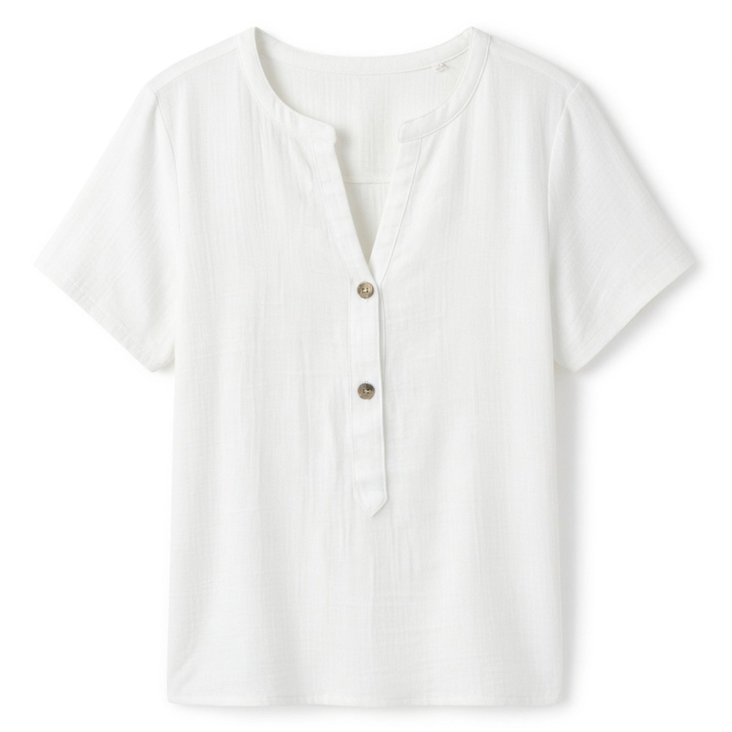 Chemisier femme col V élégant coton printemps