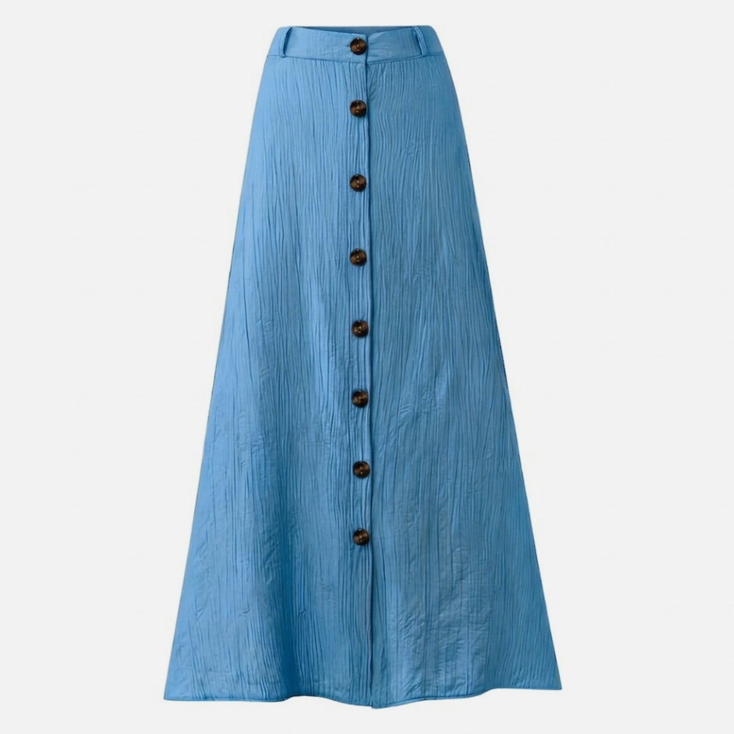 Jupe midi femme coton été fendue ligne A taille haute