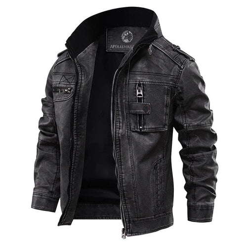 Veste De Moto En Cuir Tendance Pour Homme | Hiver