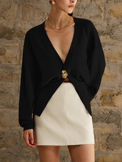 Cardigan Femme À Boutons Dorés | Hiver