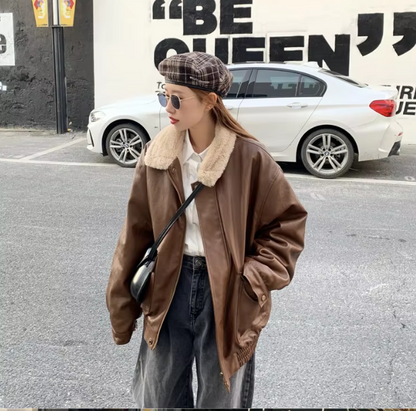Veste En Cuir Pour Femme Pour L’Hiver | Oversize
